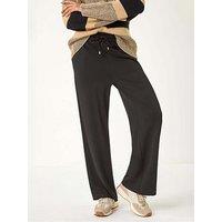 Roman Wide Leg Ponte Trousers - Black