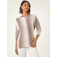 Roman Ombre Stripe Knit Jumper - Beige