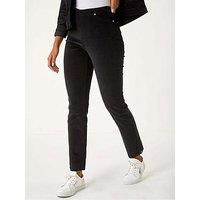 Roman Corduroy Straight Stretch Jean Trouser - Black