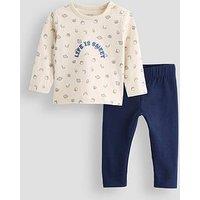 The Very Collection Life Is Sweet Slogan Top And Legging Set - Blue