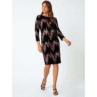 Roman Embellished Sequin Velvet Bodycon Dress - Bronze