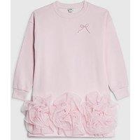 River Island Older Girls Rosette Bow Hem Sweat Dress - Pink
