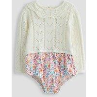 The Very Collection Floral Knit Romper - White
