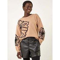 Roman Cornelli Rose Knit Jumper - Camel