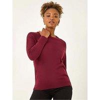 Roman Plain Soft Crew Neck Jumper - Maroon