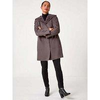Roman Petite Reversible Faux Sheepskin Coat - Taupe