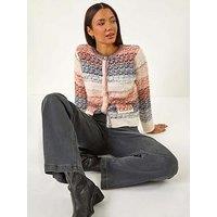 Roman Fluffy Ombre Knit Cardigan - Denim