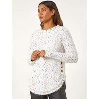 Roman Nep Curved Hem Jumper - Ivory