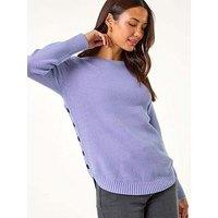 Roman Textured Curved Hem Jumper - Violet
