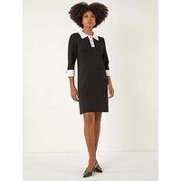 Roman Knitted Sparkle Button Dress - Black