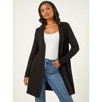 Roman Longline Knit Cardigan - Black