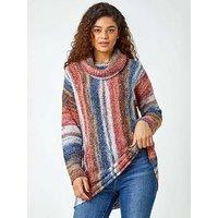 Roman Boucle Stripe Cowl Neck Jumper - Multi