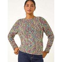 Roman Patterned Tape Yarn Knit Jumper - Multi