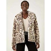 Roman Faux Animal Fur Coat - Brown