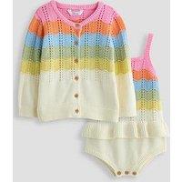 The Very Collection Ombre Knit Romper And Cardigan Set - Orange