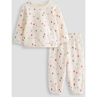 The Very Collection Fruit Print 2 Piece Top And Joggers Set - Cream