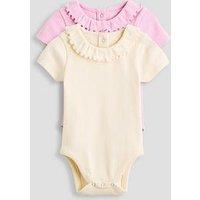 The Very Collection Frill Collar Bodysuit 2 Pack - Pink/Yellow
