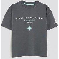 River Island Older Boys New Division T-Shirt - Dark Grey