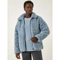 Roman Teddy Borg Bomber Coat - Light Blue