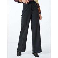 Roman Wide Leg Premium Stretch Trousers - Black