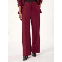 Roman Wide Leg Relaxed Fit Trousers - Wine