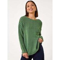 Roman Yoke Stitch Detail Jumper - Green