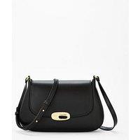 Calvin Klein Hardware Flap Medium Crossbody Bag - Black/Tumbled Deep Gold
