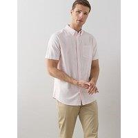 The Very Collection Pure Cotton Short Sleeve Button Down Oxford Shirt - Pink