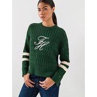 Tommy Hilfiger Textured Crew Neck Jumper - Green