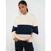 Tommy Hilfiger Gold Button Rugby Fleece Sweatshirt - Cream