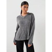 Tommy Hilfiger Fluffy Relaxed Sweater - Light Grey