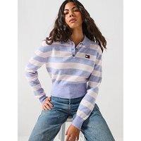Tommy Jeans Fluffy Polo Sweater - Multi Stripe