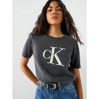 Calvin Klein Jeans Chunky Cotton Graphic Vest - Grey