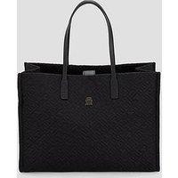 Tommy Hilfiger City Tote Monogram Bag - Black