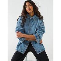 Calvin Klein Jeans Denim Boyfriend Shirt - Overnight Blue