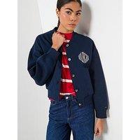 Tommy Hilfiger Varsity Fleece Bomber Jacket - Blue