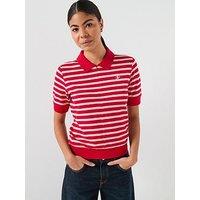 Tommy Hilfiger Zip Short Sleeve Polo Shirt - Pink/Red