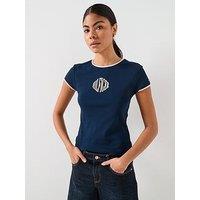 Tommy Hilfiger Varsity Slim Ringer T-Shirt - Blue