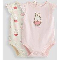 The Very Collection 2Pk Miffy Frill Sleeve Bodysuits - Pink