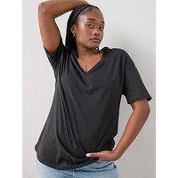 The Very Collection Curve V Neck Longline T-Shirt