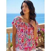 Roman Dusk Zig Zag Ruffle Top - Multi