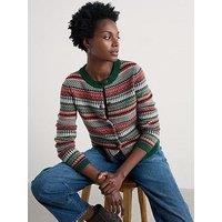 Seasalt Cornwall Percella Cove Cardigan Weaving Needle Dark Forage Mix - Pink