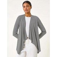 Roman Waterfall Stetch Jersey Cardigan - Black