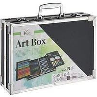 Art Set 145 Pcs In Metal Box, Black - 34X23Cm