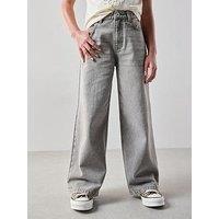 The Very Collection Girls Wide Leg Jeans - Light Grey Wash