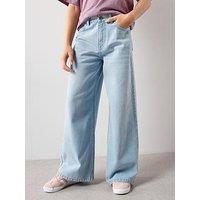 The Very Collection Girls Wide Leg Jeans - Bleach Wash