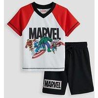 The Very Collection Marvel V Neck Sports T-Shirt & Shorts Set - Red