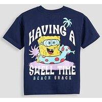 The Very Collection Spongebob Back Print T-Shirt - Navy