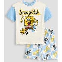 The Very Collection Spongebob Colour Block Shortie Pyjamas - Blue
