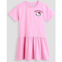 The Very Collection Hello Kitty Short Sleeve Drop Hem Dress - Pink